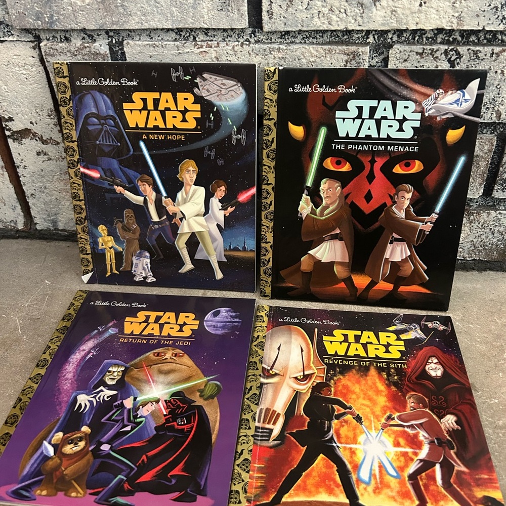 Little Golden Book Star Wars Book Lot Of 4 Brand New Phantom Menace New Hope